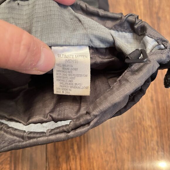 Smartwool Mittens Leather Men Large Black Wool Blend Lined Skiing - Picture 12 of 14